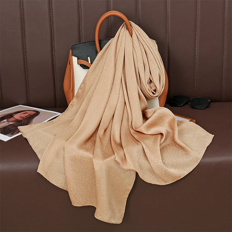 New Premium Silk Crinkle Hijab Scarf | Plain Muslim Women Hijabs